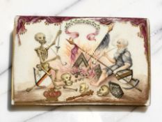 A porcelain box cover, 19th century,