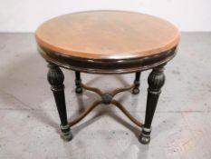 A late 19th century continental mahogany circular occasional table, 84 cm diameter x 71 cm high.
