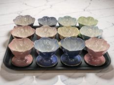 Twelve Maling lustre sundae dishes.