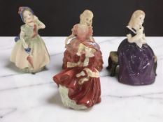 Four Royal Doulton figures : 'Top O' The Hill' HN3499, 'Babie' HN1679,