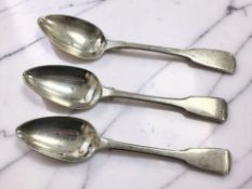 Three Georgian silver teaspoons CONDITION REPORT: 59.