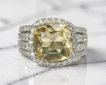 A natural 4ct citrine dress ring,