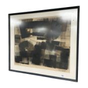 Helga Ernst : An abstract study, lithographic print, signed in pencil, 52 cm x 44 cm.