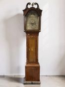 A 19th century inlaid oak eight day longcase clock.