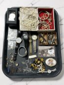 Assorted costume jewellery, wristwatches including Sekonda and Lorus, pearl necklaces,