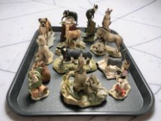 A group of Border Fine Arts animal figures and groups.