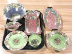 Eight items of Maling lustre china.
