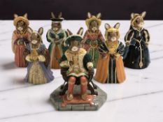 A set of seven Royal Doulton Bunnykins The Tudor Collection figures 'Henry VIII and his six wives',