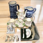 A Mintons tea for two decorated with a phoenix amongst foliage, pattern 4863,