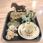 A Royal Kent china trio, a Border Fine Arts figure 'Show Day at Darrowby',