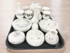 A collection of Wedgwood cabinet porcelain including Campion, April Flowers, and Angela patterns.