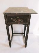 A 20th century Japanese export lacquered single drawer bedside table, width 38 cm.