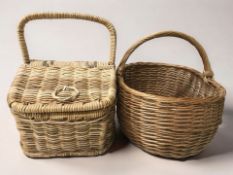 Two wicker baskets, each 56 cm wide.