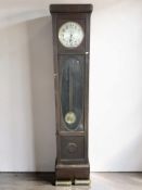 A Junghans longcase clock with pendulum and weights.