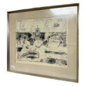 A Danish abstract colour print, numbered 20 of 115, indistinctly signed in pencil, 49 cm x 40 cm.