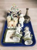 A 19th century Staffordshire pocket watch stand,