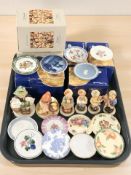 A collection of pin dishes including Wedgwood, Coalport, Royal Worcester,
