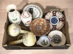 Assorted ceramics including a Maling vase, Quimper pottery dish,
