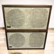 A pair of Acoustic Research AR-2ax teak cased speakers, width 60 cm.