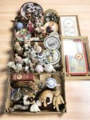 Assorted collector's plates, figurines, tea china, animal ornaments,
