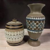 A Doulton Lambeth silicon pottery vase, height 20 cm,