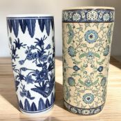Two Chinese ceramic stick stands, tallest 47 cm.