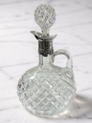 A silver mounted crystal ewer, London marks, height 26 cm.