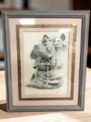 20th Century School: Hippopotamus, pencil sketch, indistinctly signed and dated May '91,