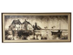 Robert Turnbull (20th Century) : Fishing Boats in a Harbour, oil on canvas, signed and dated 1978,