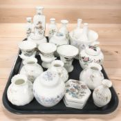A collection of Wedgwood cabinet porcelain including Kutani Crane, Angela, and Campion patterns.