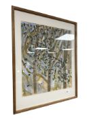 Danish School : Birds in woodland, watercolour, 40 cm x 46 cm.