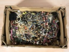 A large quantity of costume bead necklaces, bangles, simulated pearls, etc.