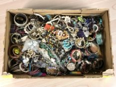 A large quantity of costume bead necklaces, bangles, simulated pearls, etc.