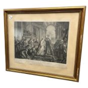 A 19th century French engraving depicting ?, 62 cm x 50 cm.