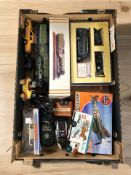 Assorted die cast and tin plate models including Corgi and Dinky (one box)