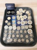 Approximately twenty one collector's fifty pence pieces including Beatrix Potter,