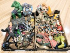 Assorted action figures and characters including The Terminator, Incredible Hulk,