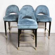 Four contemporary bar chairs on tapering legs,
