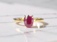 A 9ct gold ruby ring, size R CONDITION REPORT: 1.