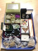 Assorted costume jewellery, dress rings, earrings, pendants, gold plated items, etc.