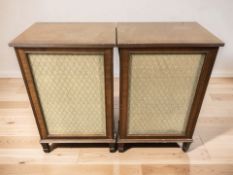 A pair of Dynatron LS 2804 mahogany cased speakers,