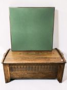 A reproduction oak blanket box,