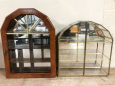Two glazed ornament display cases,