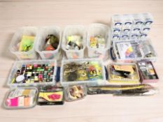 A large quantity of fishing fly making equipment.