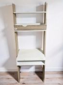 A contemporary MDF waterfall child's desk with shelf, width 66 cm.
