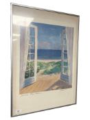 After Johannes Rudessen : A view across a beach, colour print, 45 cm x 63 cm.