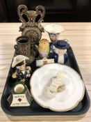 Assorted ceramics including 19th century Copeland hand painted scalloped edged dish,