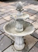 A composition garden water feature, height 91 cm.