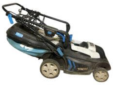 A MacAllister electric lawnmower.