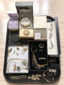 Assorted costume jewellery, earrings and pendants,
